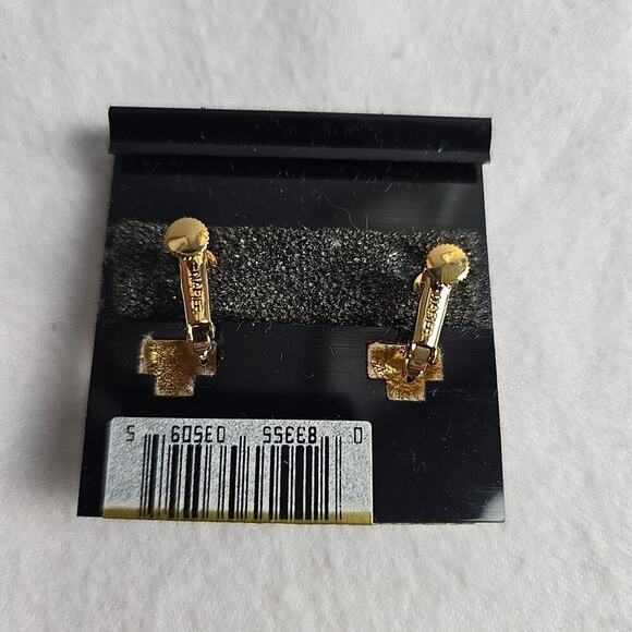 Napier Black Oval & Blue Circles Set of 2 VTG Costume Earrings Screw Clip On - Picture 3 of 11